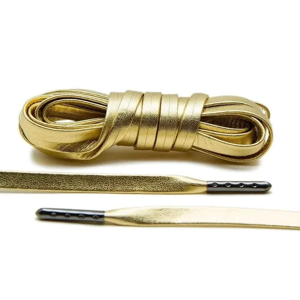 Gold Luxury Leather Laces - Gunmetal Plated
